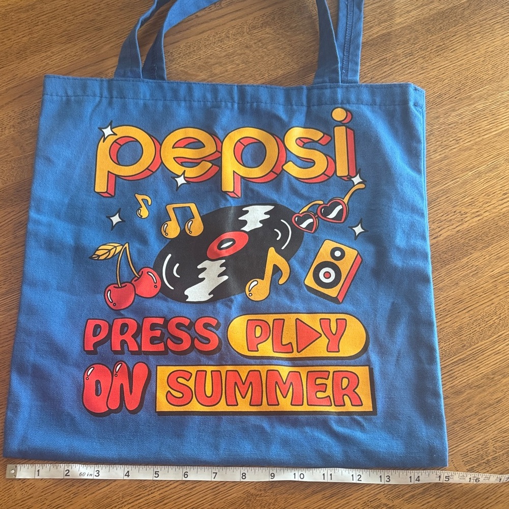 Pepsi Blue Tote with Playful Summer Graphics